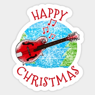 Christmas Mandolin Mandolinist Musician Xmas 2022 Sticker